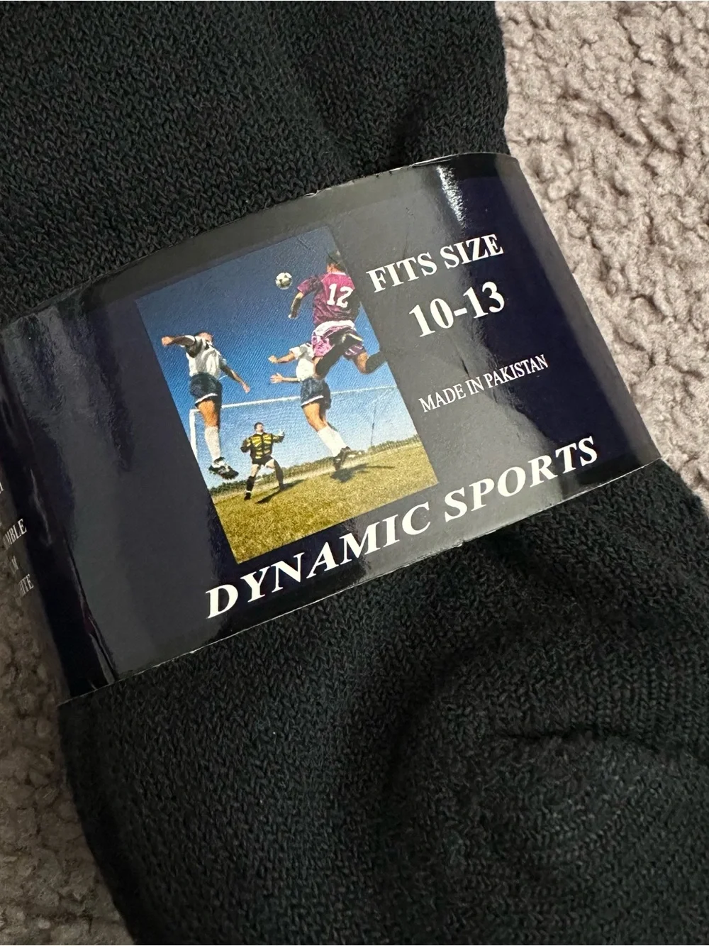 Dynamic Sports Black Socks Soccer Fits Size 10-13 Mens Pack of 2